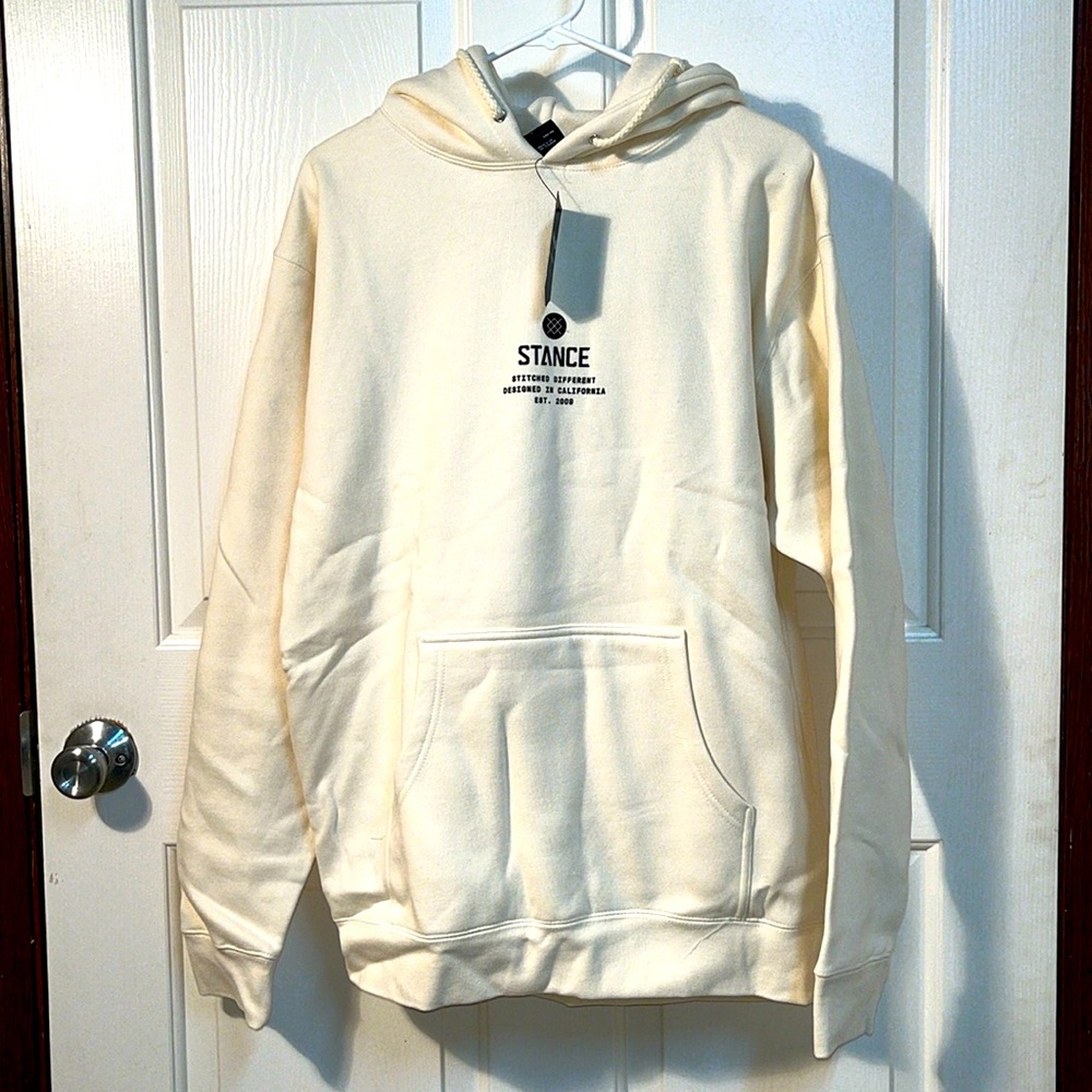 Stance The Pullover Hoodie Cream Size Medium NWT